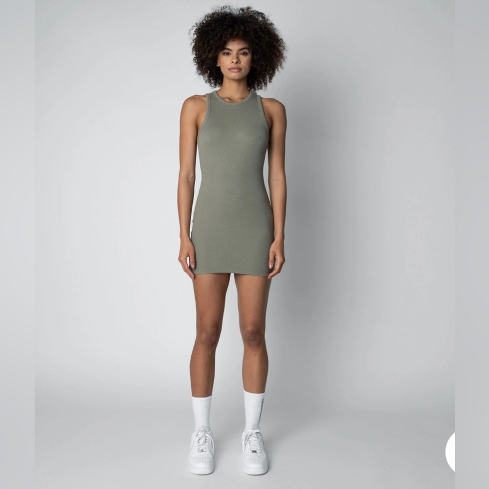 Talentless high neck rib dress